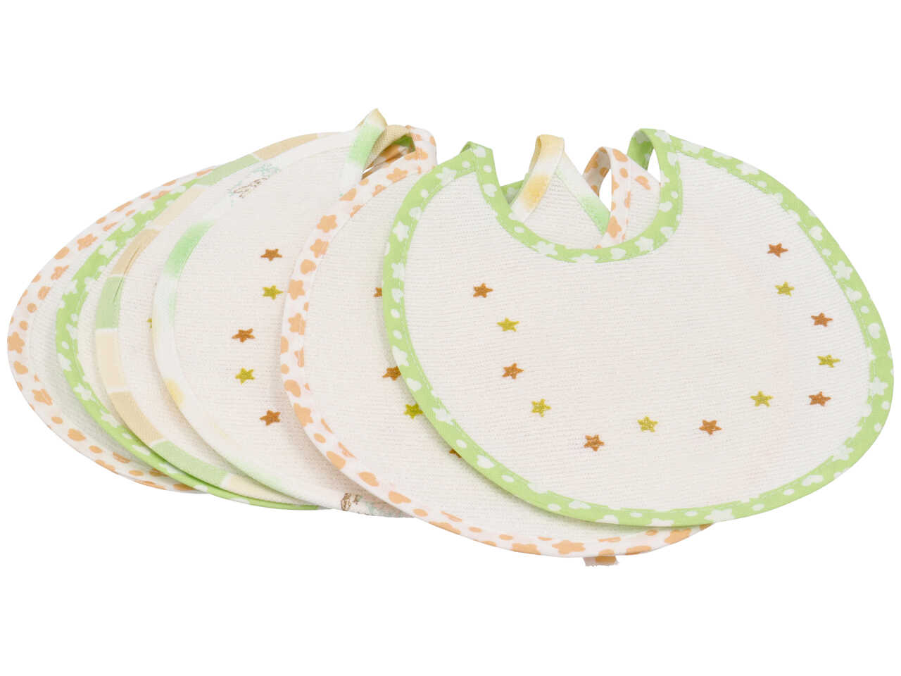 BAVETTA PASTELLO STELLINE SET DA 6 BAVETTE BAV1020 BAVETTA PASTELLO STELLINE SET DA 6 BAVETTE BAV1020