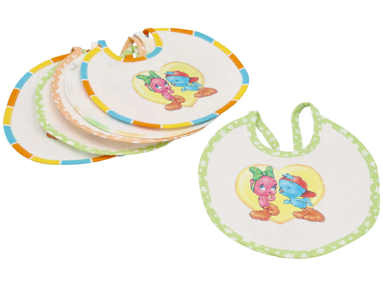 BAVETTA PASTELLO PULCINI SET DA 6 BAVETTE BAV1021 BAVETTA PASTELLO PULCINI SET DA 6 BAVETTE BAV1021