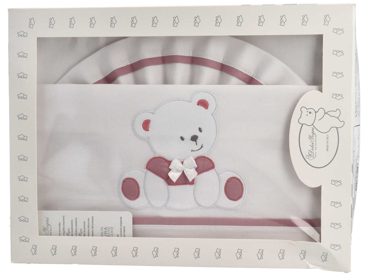 SET LENZUOLA CULLA RICAMATO ROSA ANTI. SLC6005-018