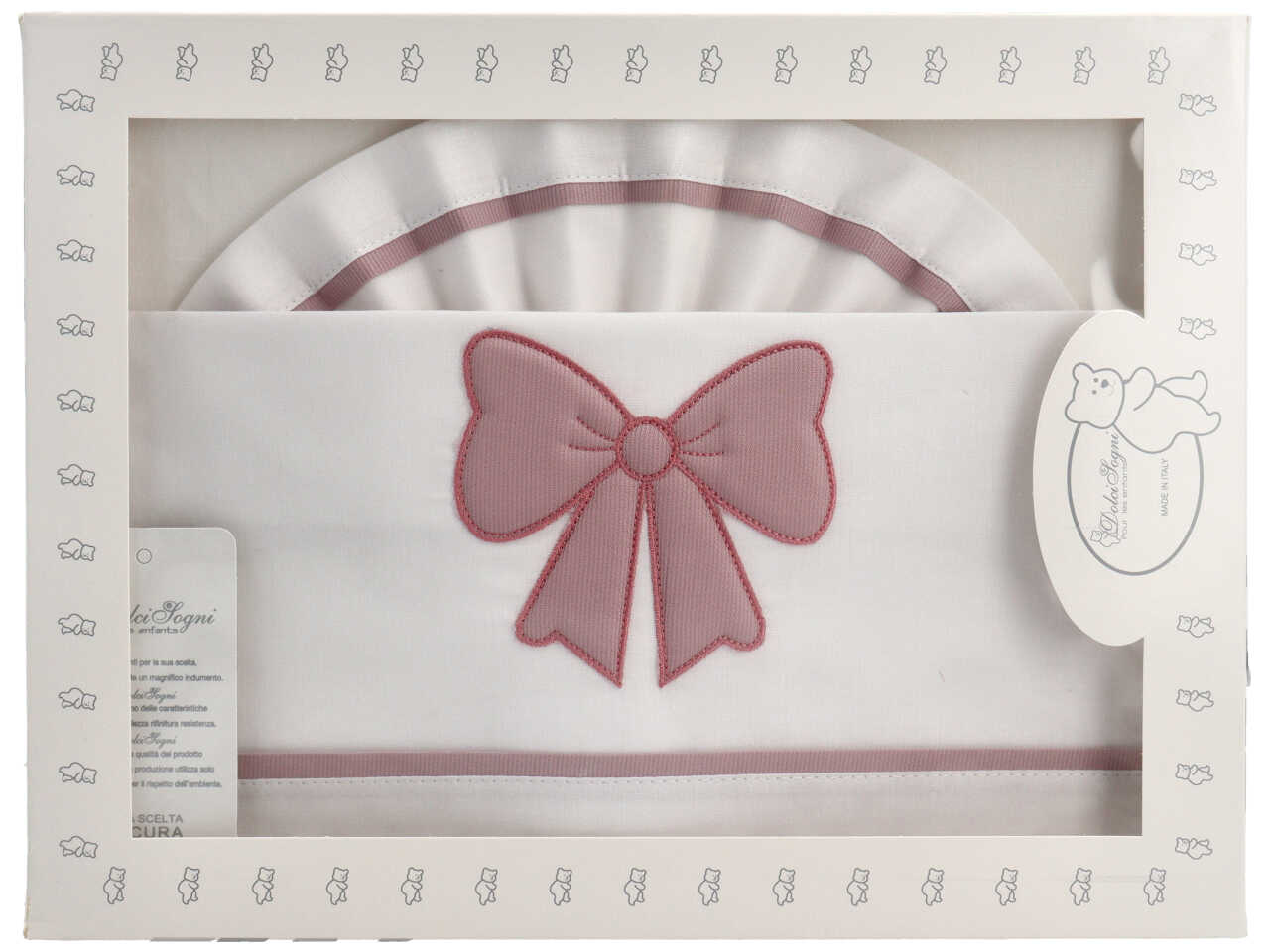 SET LENZUOLA CULLA RICAMA. ROSA ANTICO SLC6032-018