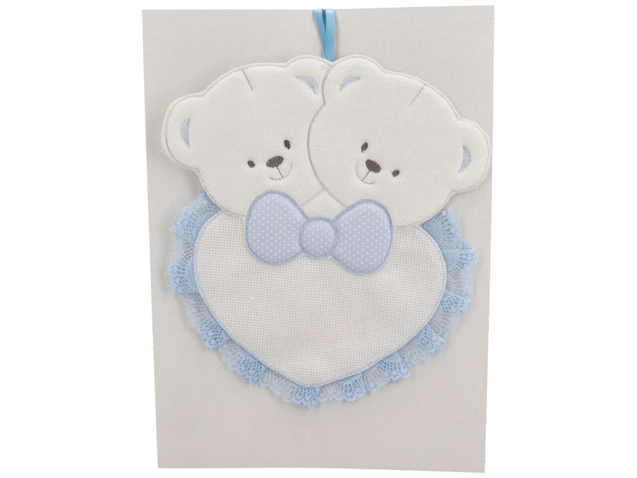 FIOCCO NASCITA DOPPIO ORSETTO CIELO FCN1020-001