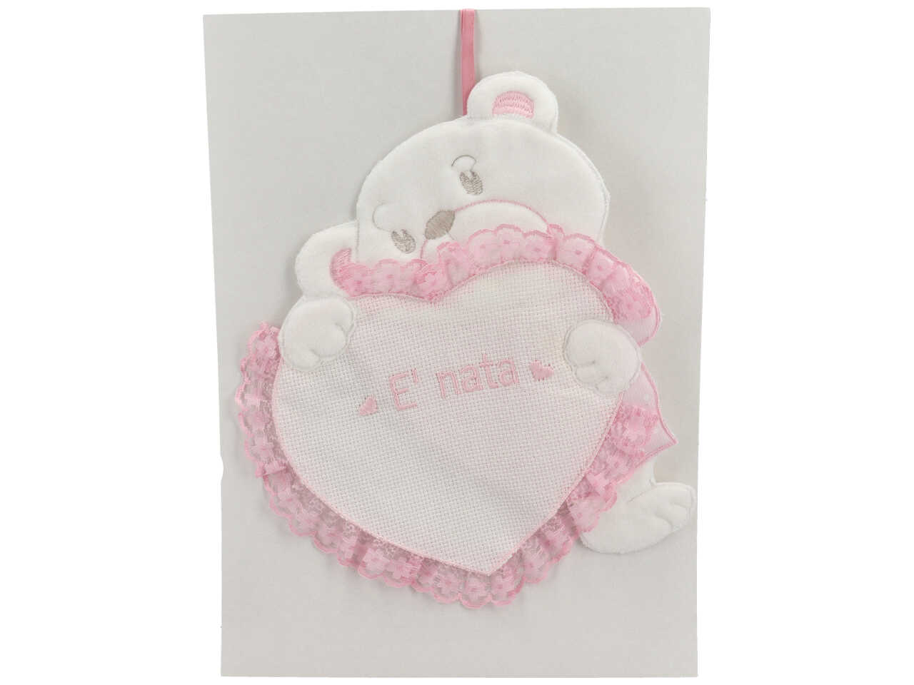 FIOCCO NASCITA ORSETTO CUORE ROSA FCN1022-002