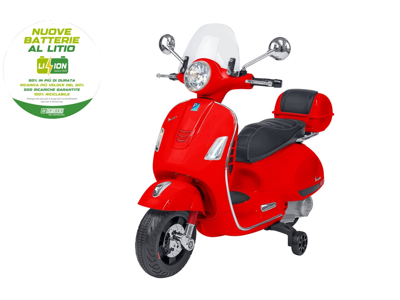 E-SPIDKO VESPA A BATT LI-ION GTS 12V ROSSO 42913 E-SPIDKO VESPA A BATT LI-ION GTS 12V ROSSO 42913