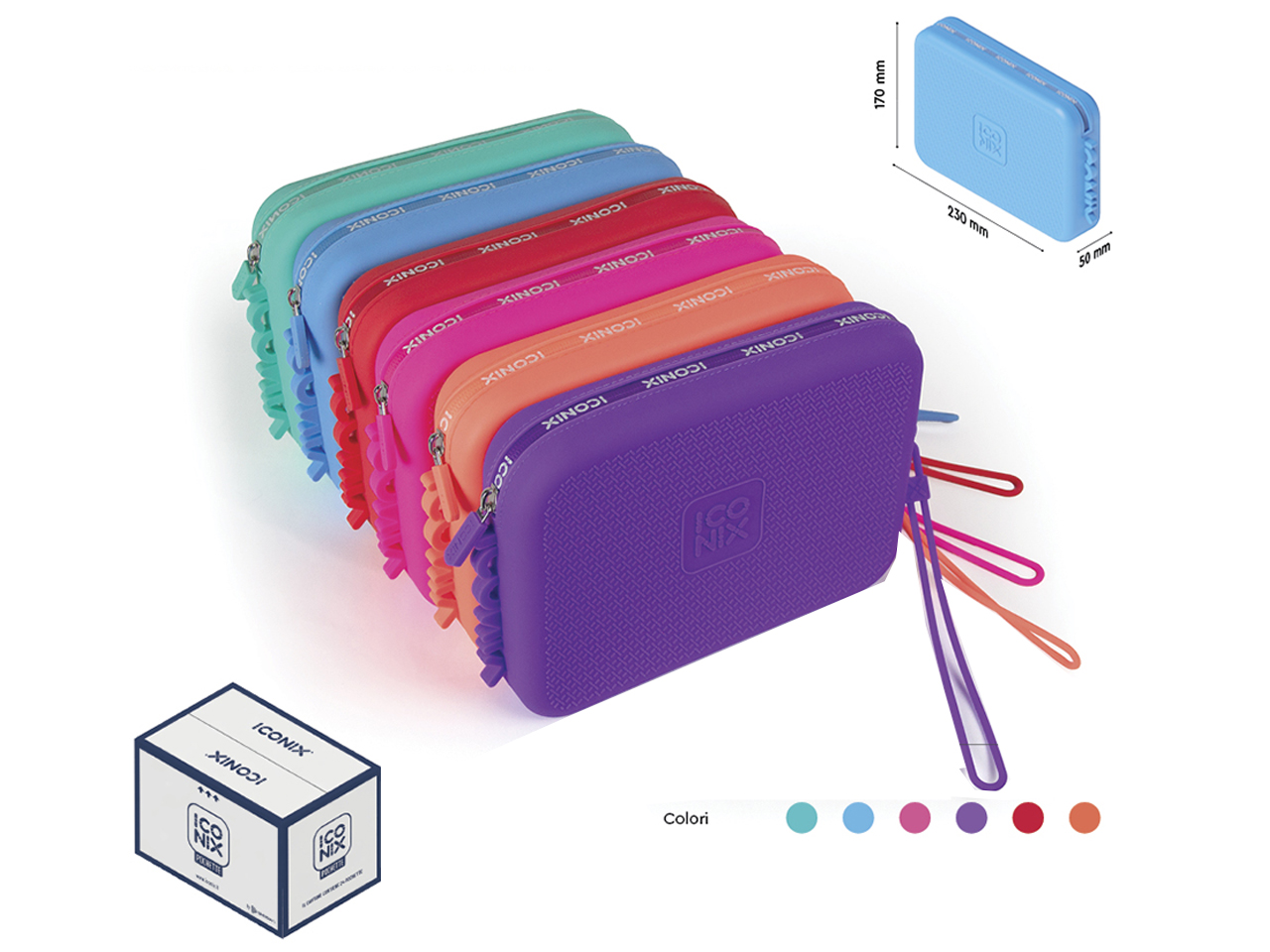 POCHETTE ICONIX 23X16X5CM COLORI ASSORTITI 9029899