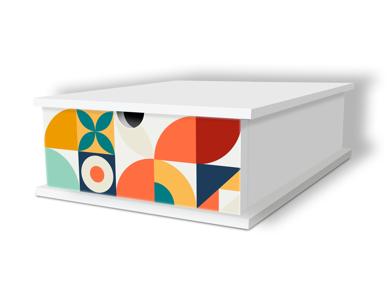 PORTA CAPSULE WHITE 27X33X11 GEOMETRIC PATT. 22294