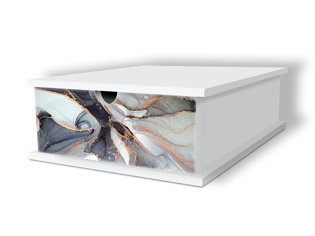 PORTA CAPSULE WHITE 27X33X11 MARBLE W.GRIGIO 22295