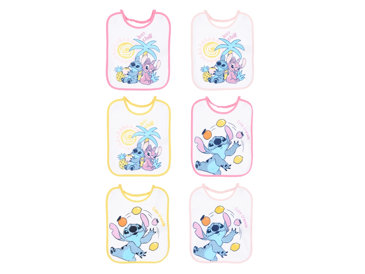 LILO E STITCH 6 BAVETTE 27X22,5CM EZ09002