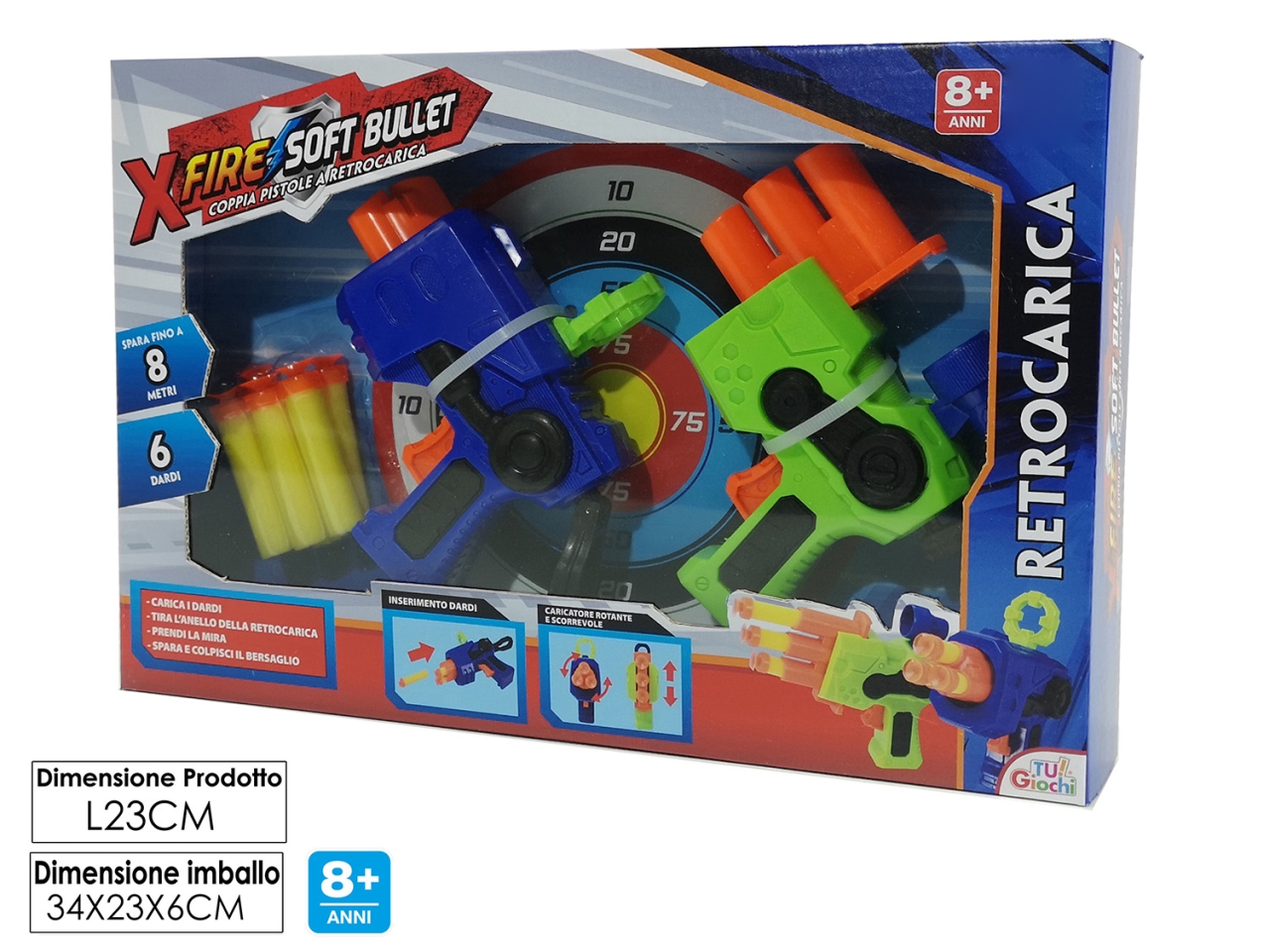 PISTOLA X-FIRE SET 2 CON 6 PROIETTI 108591