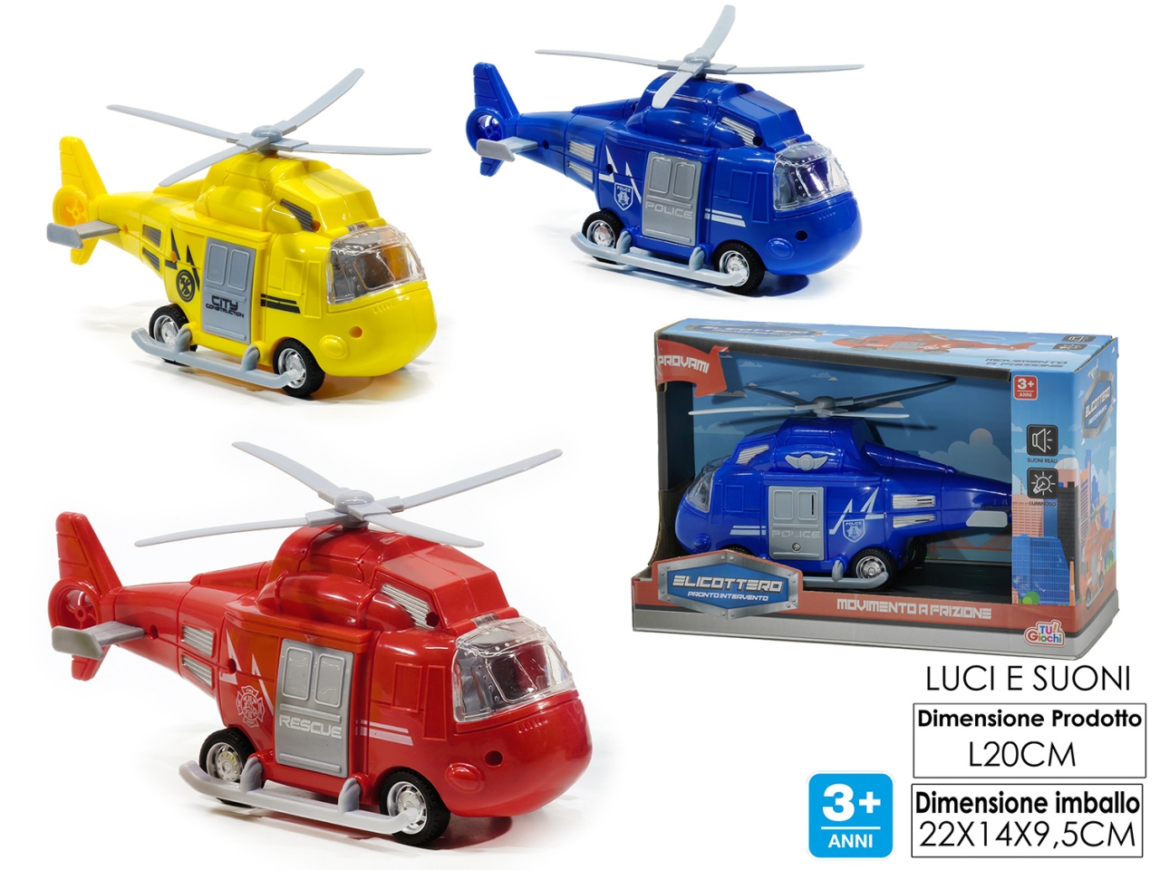 ELICOTTERO INTERATTIVO LUCI E SUONI 3ASS 114027