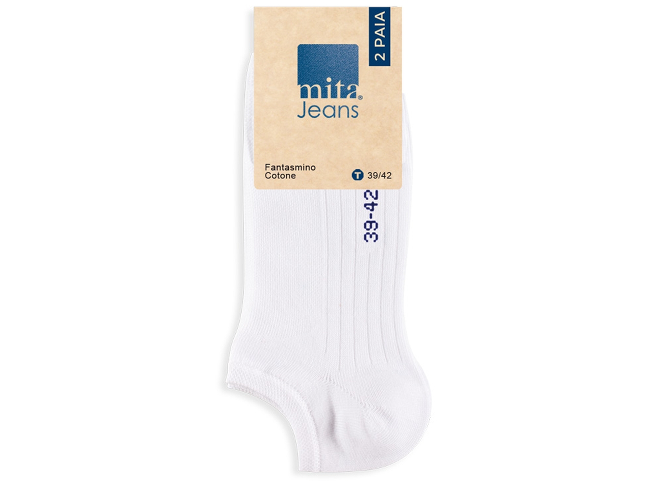CALZA FANTASMINO UOMO 2PAIA BIANCO 39/42 MTJ375B39