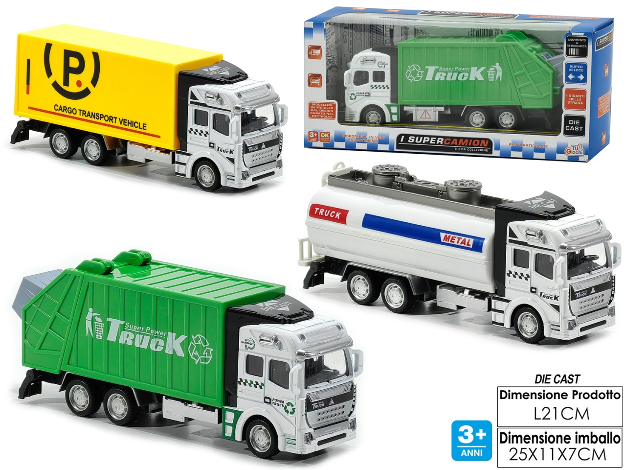 CAMION AUTOMEZZO DIECAST 3ASS 100911