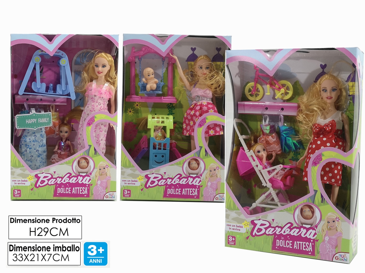 BAMBOLA BARBARA IN DOLCE ATTESA 3ASS 102616