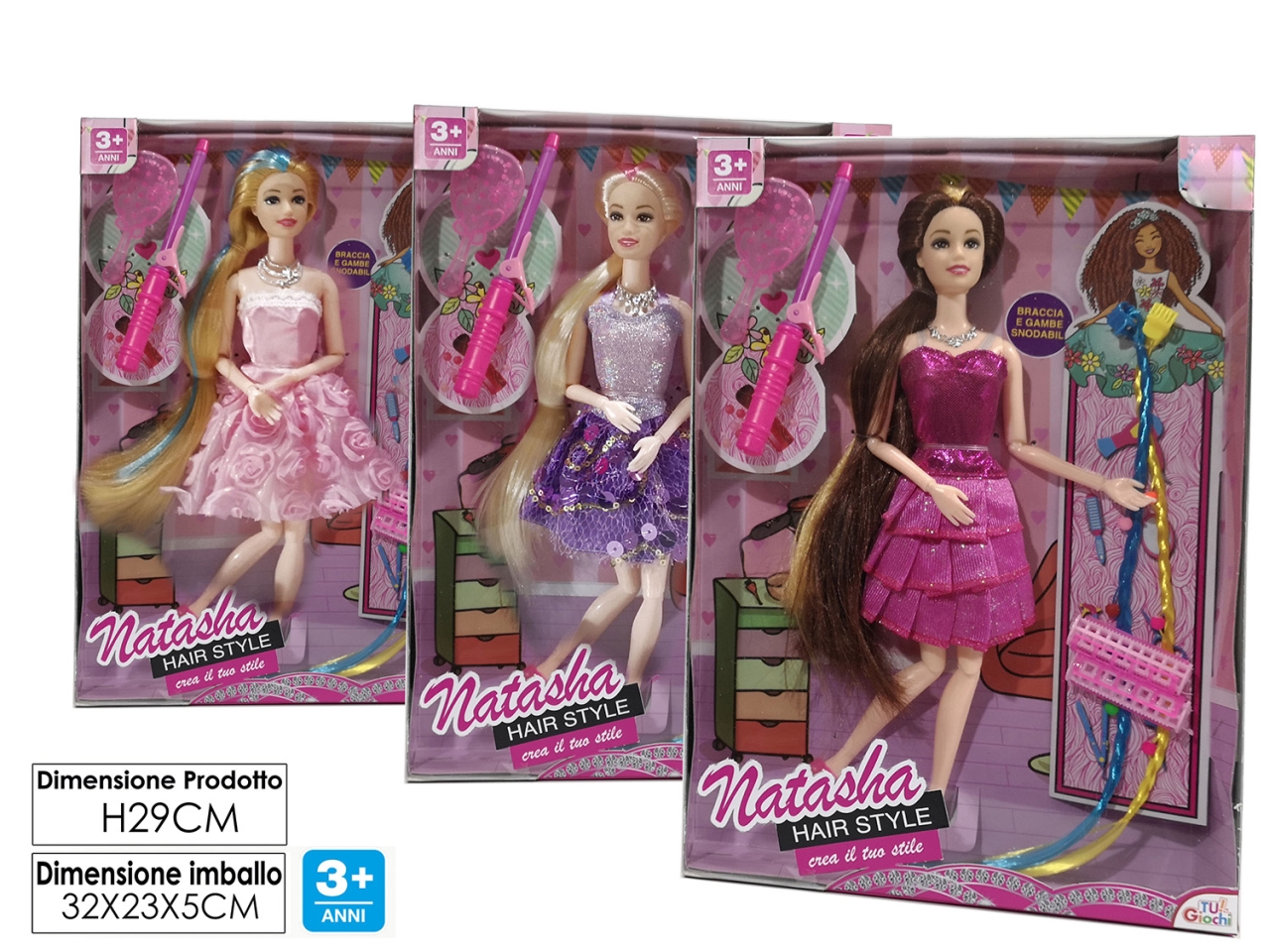 BAMBOLA NATASHA HAIR STYLE 3ASS 102620 BAMBOLA NATASHA HAIR STYLE 3ASS 102620