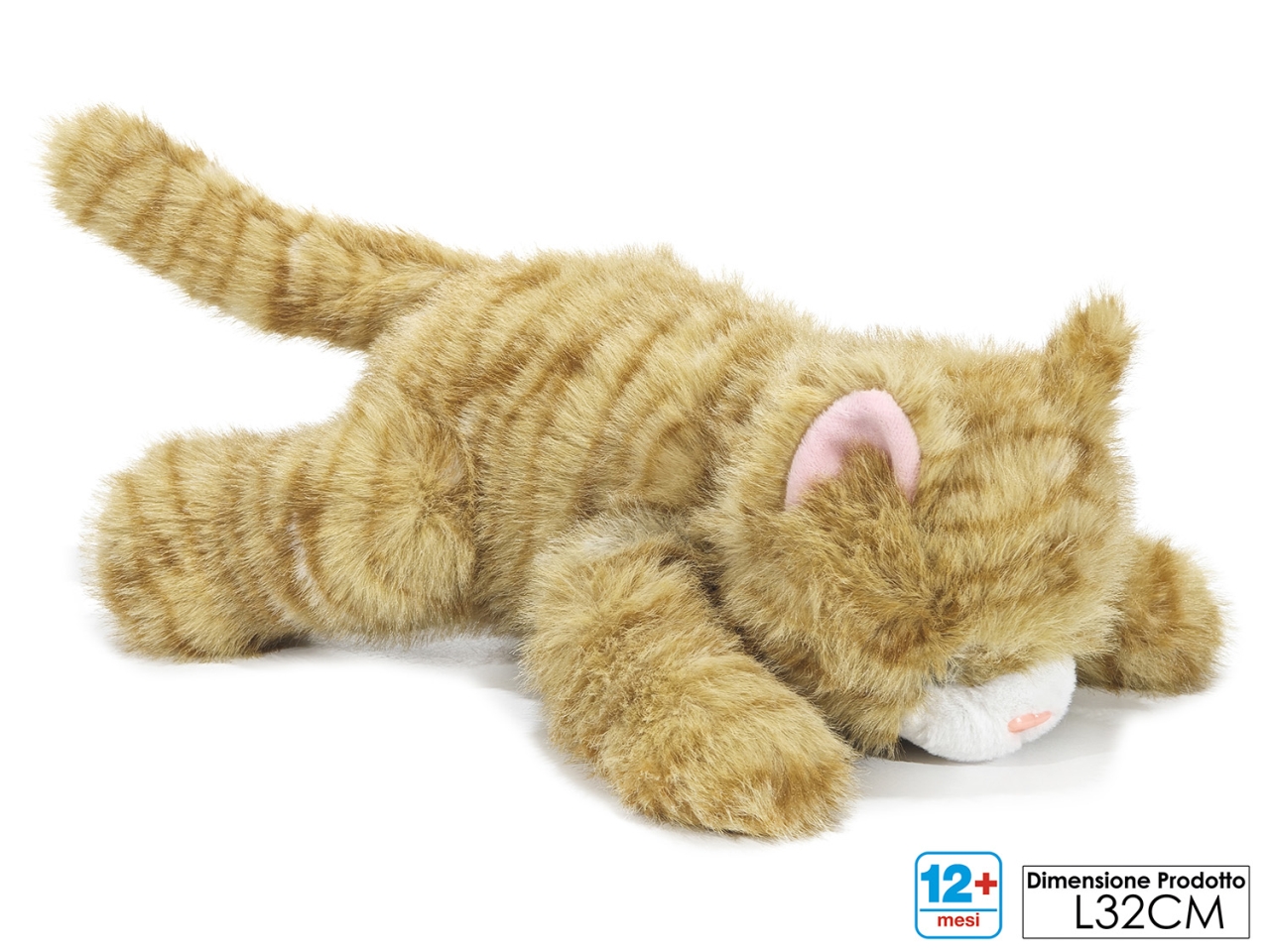 PELUCHE GATTO STESO 32X23XH18CM 711800