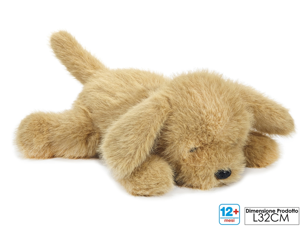 PELUCHE CANE BEIGE STESO 32X23XH18CM 711802