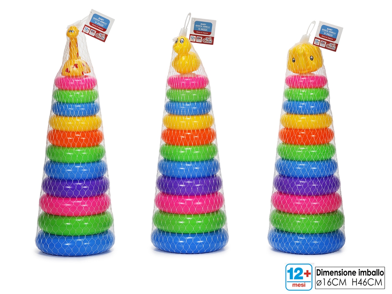 GIOCO BABY GIOCA ANELLI 3ASS 100038 GIOCO BABY GIOCA ANELLI 3ASS 100038