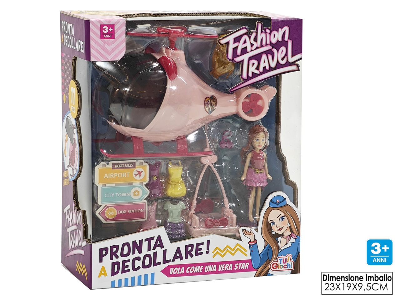 BAMBOLA C/ELICOTTERO E ACCESSORI 100152