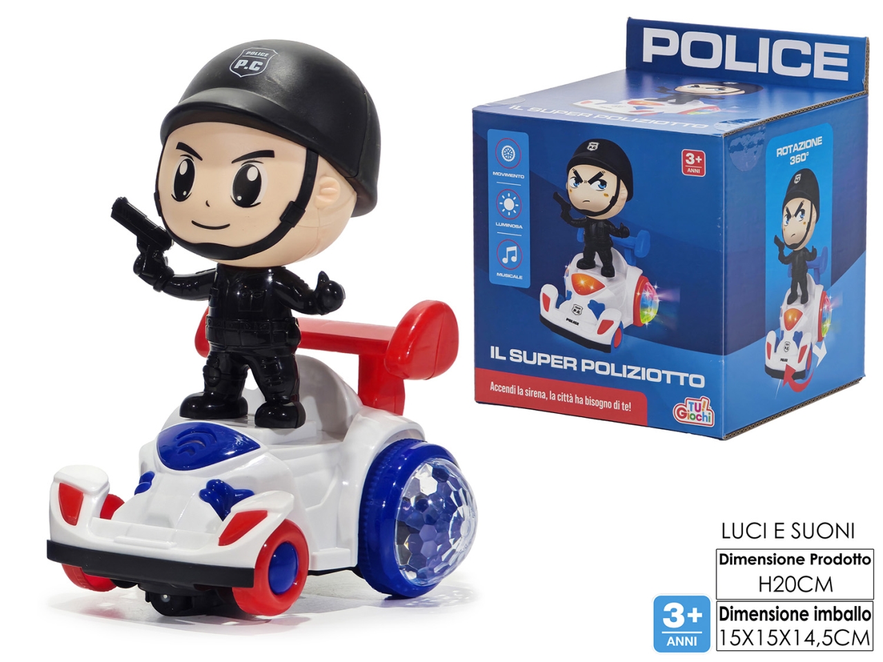 GIOCO POLIZZIOTTO LUCI SUONI MOVIMENTO 100628 GIOCO POLIZZIOTTO LUCI SUONI MOVIMENTO 100628