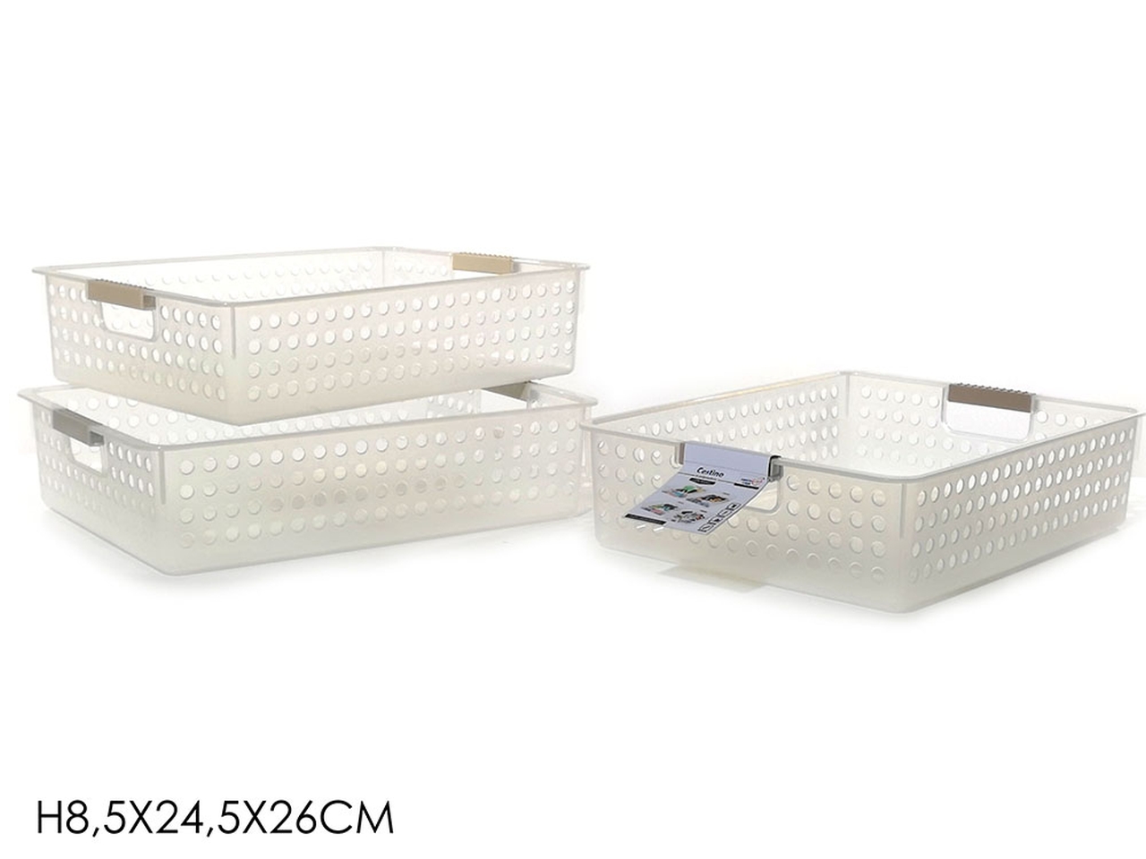 CESTINO PLASTICA 26×34,5xH.8,5cm 3 ASSORTIM.698807