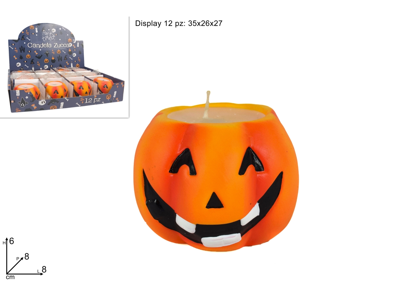 ZUCCA CERAMICA CON CANDELA 8XH6CM XHW18000331