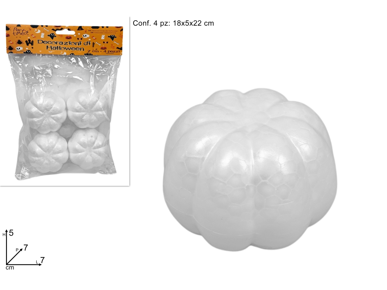 ZUCCHE POLISTIROLO 7CM 4PZ XHW19000471 ZUCCHE POLISTIROLO 7CM 4PZ XHW19000471