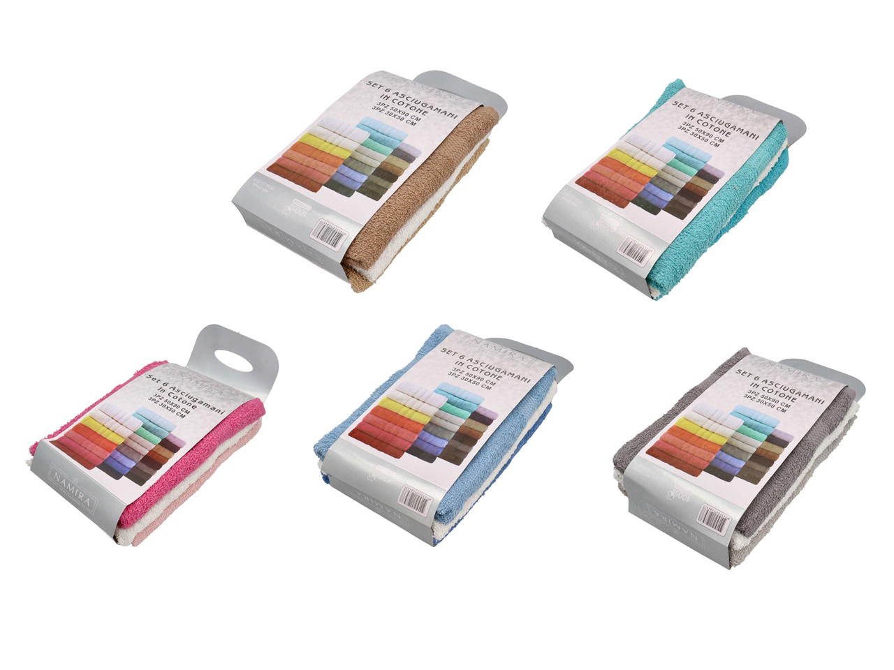 SET  ASCIUGAMANO 3 + 3