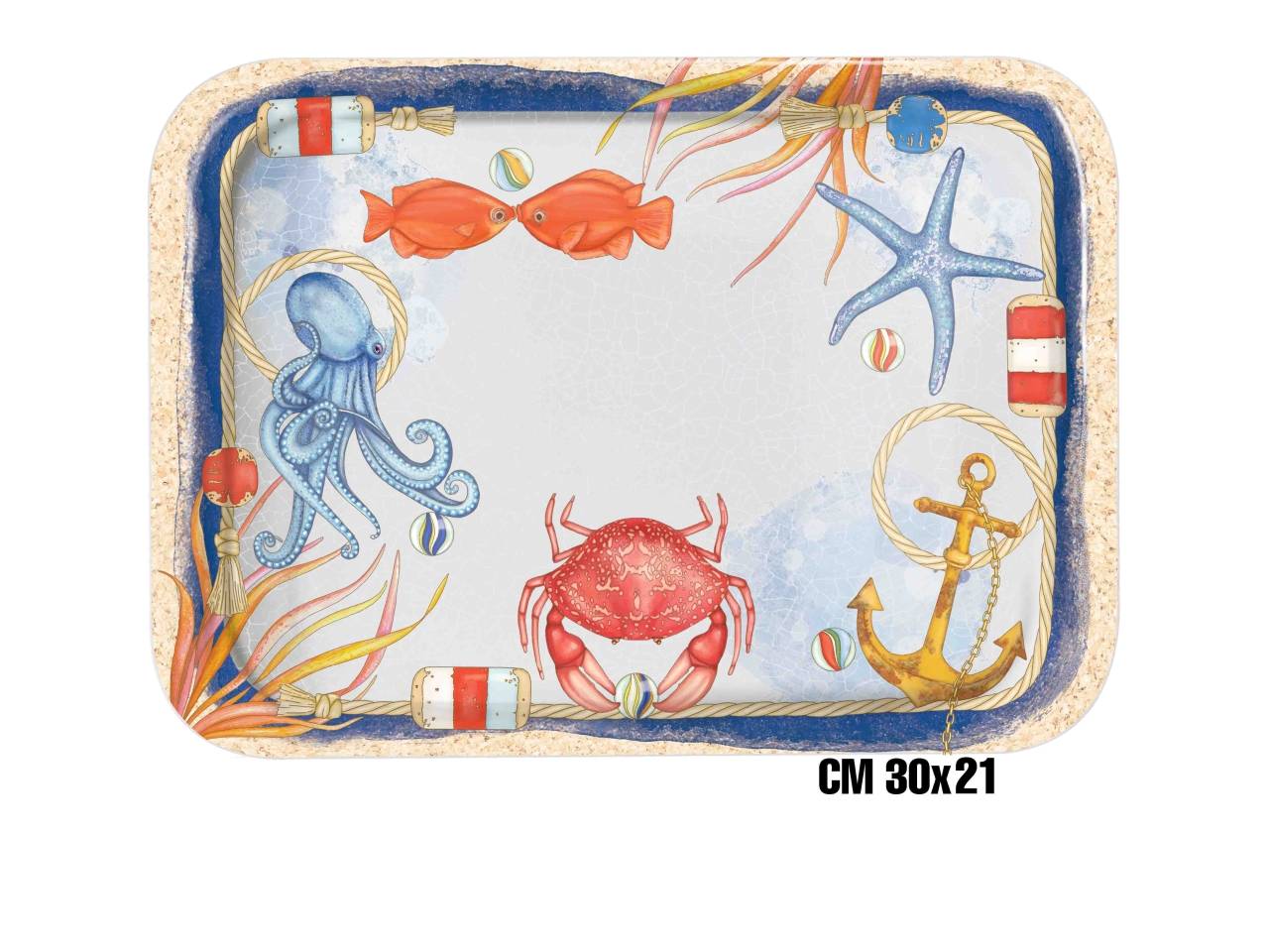 FONDO AL MARE VASSOIO MEL.30X21,5CM ME-1644-3035