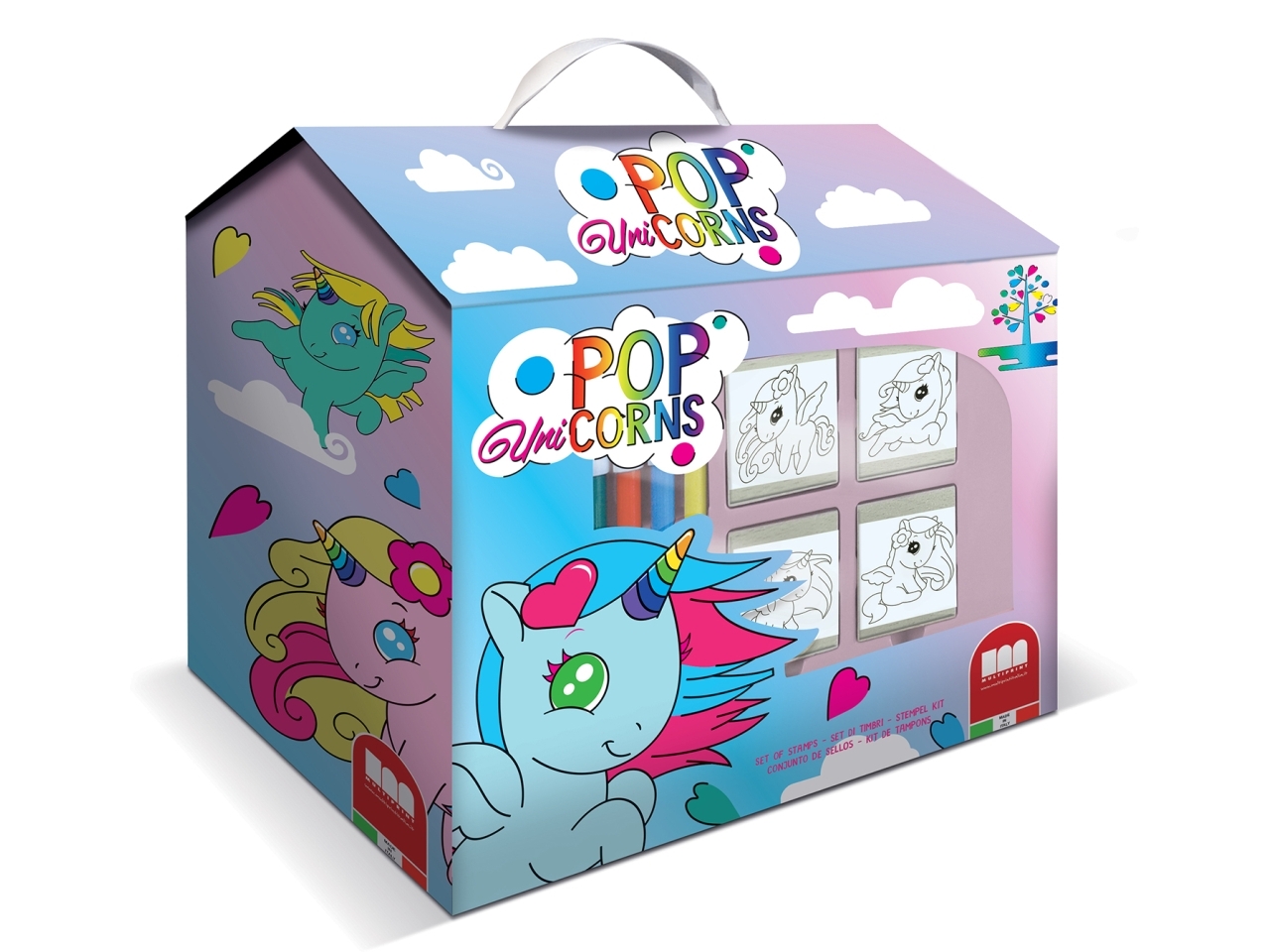 UNICORNS CASETTA CON TIMBRINI E COLORI 9978