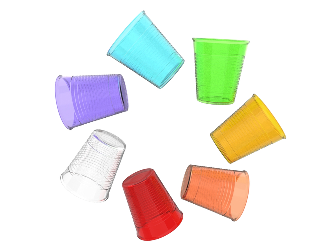 BICCHIERE PLASTICA RIUTILIZ.COL. ASS. V601287S0199
