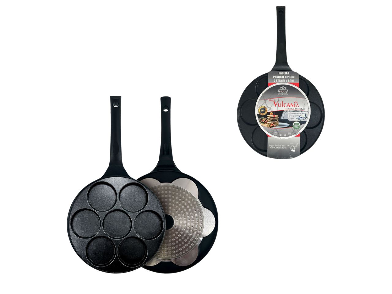 PADELLA PANCAKE 26CM INDUZIONE C/7 STAMPI 80303