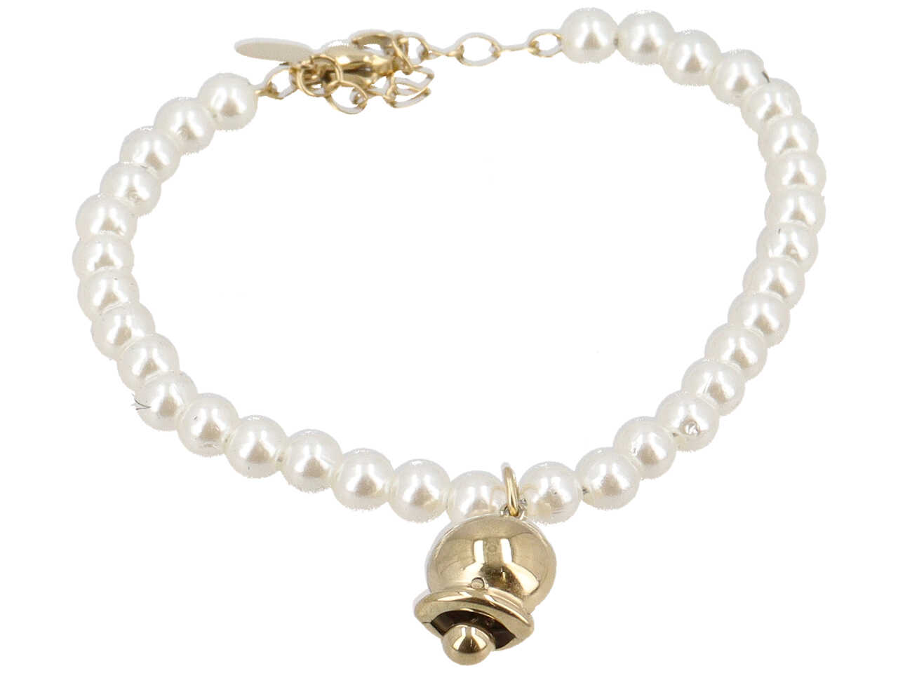 BRACCIALE PERLE CON CAMPANELLA ORO