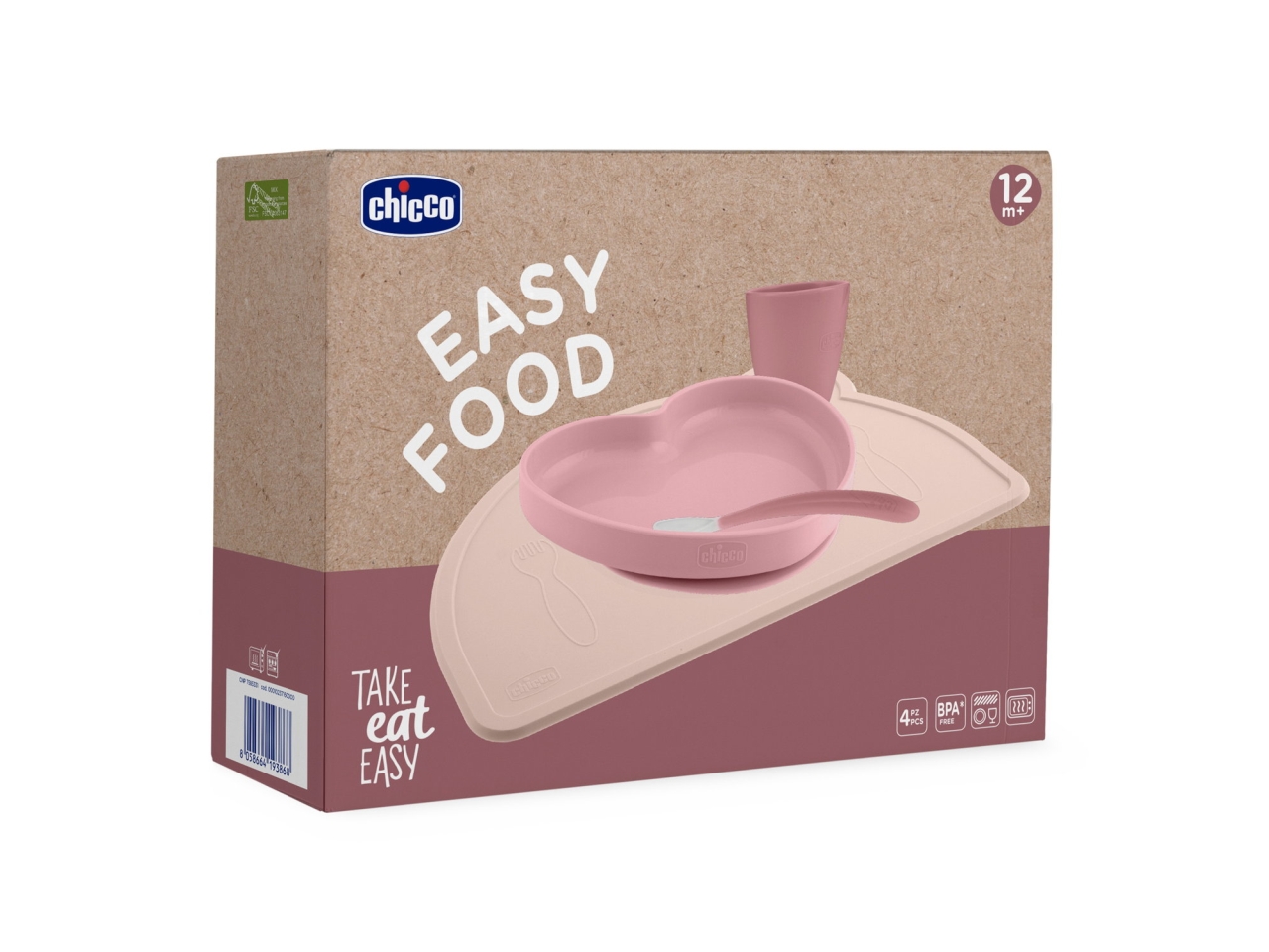 CHICCO SET PAPPA SILICONE 12M+ ROSA 00010237160000