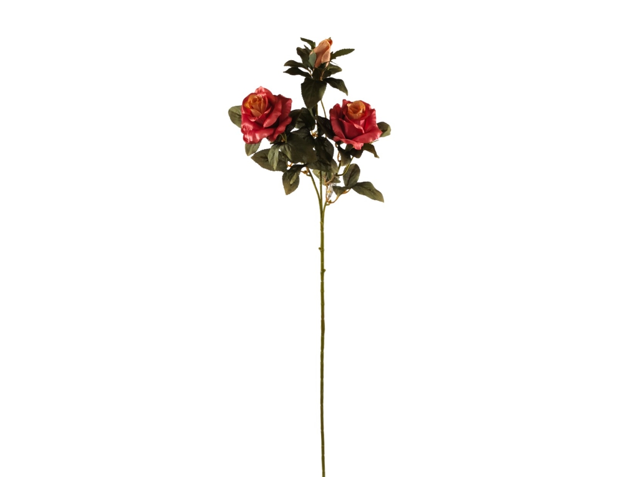 ROSA 67CM C/2 FIORI E 2 BOCCIOLI ROSSA DA000824 17