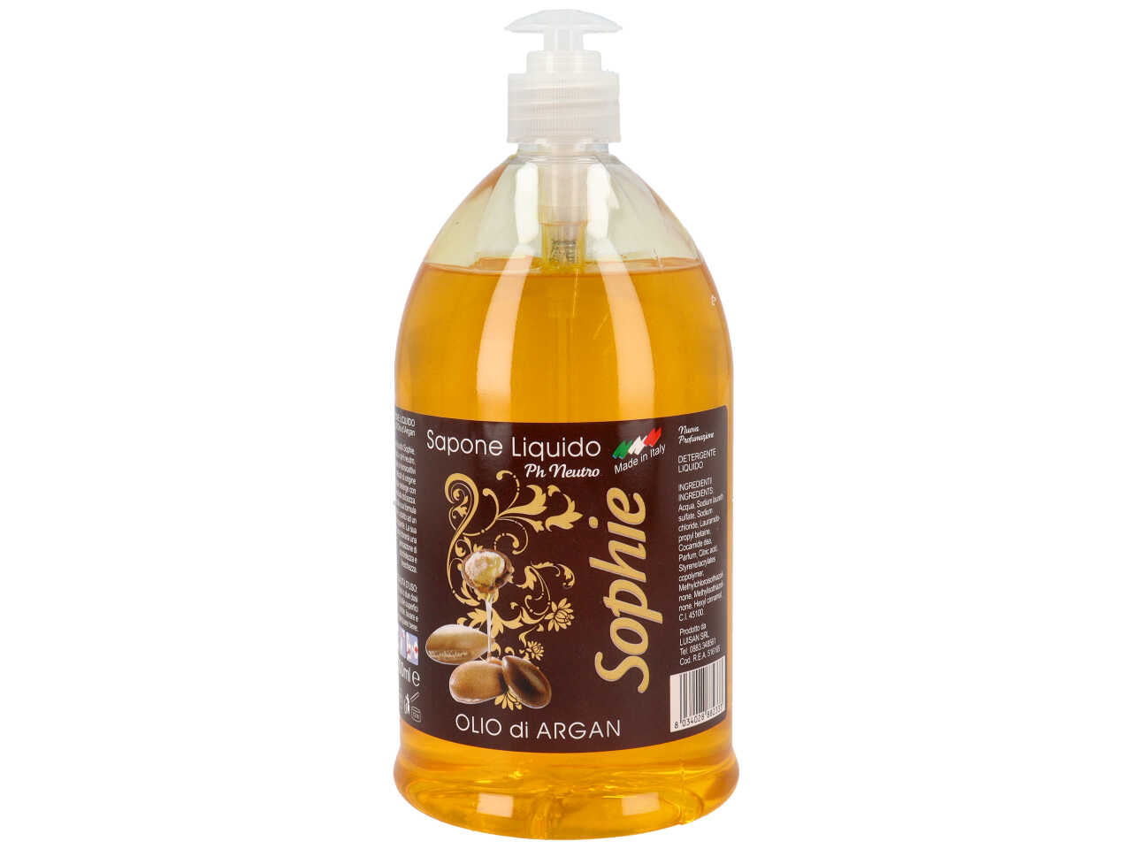 SOPHIE SAPONE MANI C/DISPENSER 1L ARGAN 22/12 $