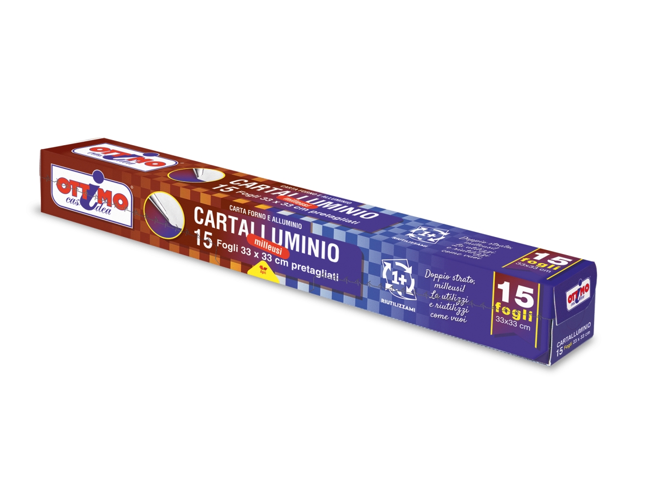OTTIMO CARTA ALLUMINIO 33X33CM SET 15 PZ 5000/15