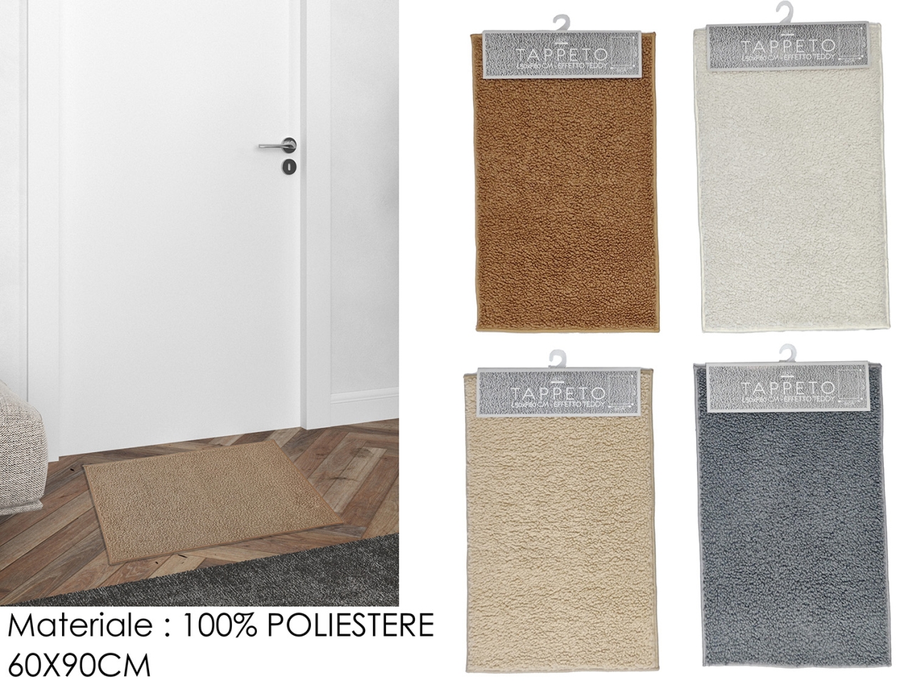 TAPPETO RETTANGOLARE TEDDY 60X90CM 4ASS. 674908 TAPPETO RETTANGOLARE TEDDY 60X90CM 4ASS. 674908