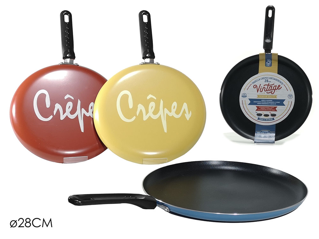 PADELLA CREPES VINTAGE ALLUMINIO 28CM 3 ASS 597547