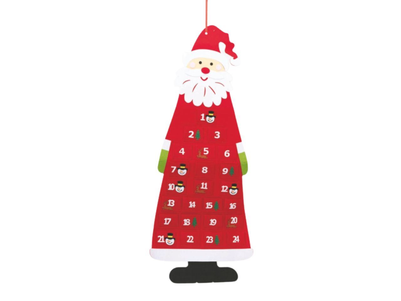 CALENDARIO AVVENTO 38XH.105CM FELTRO ROSSOAC-16085