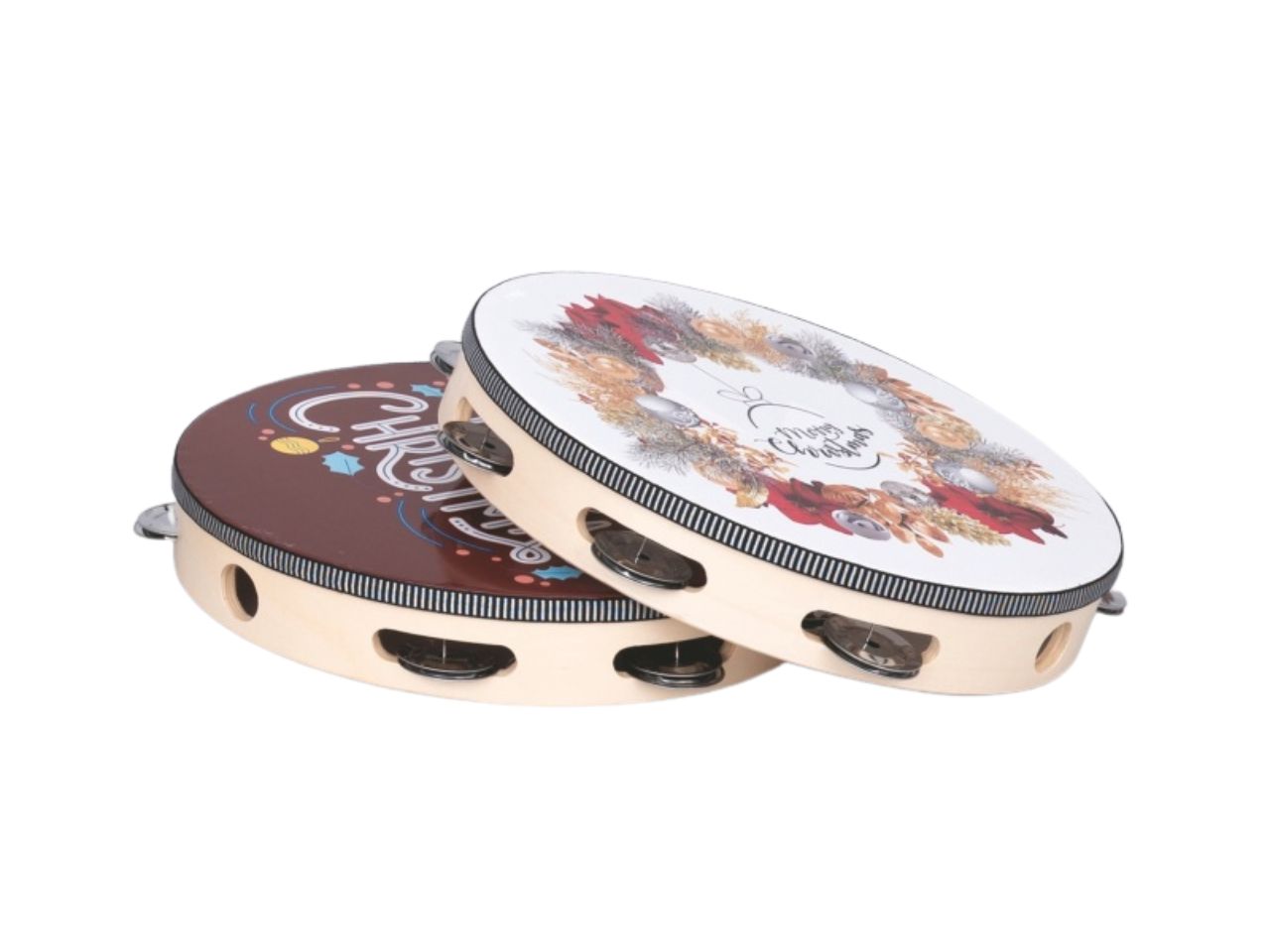 TAMBURO 15 CM LEGNO BIA/ROSSO 2ASS AP-40285