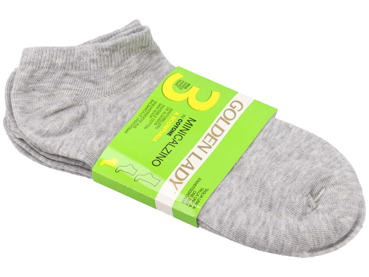 CALZINO DONNA SET 3 PAIA SPORTY GRIGIO22XXAD77A02