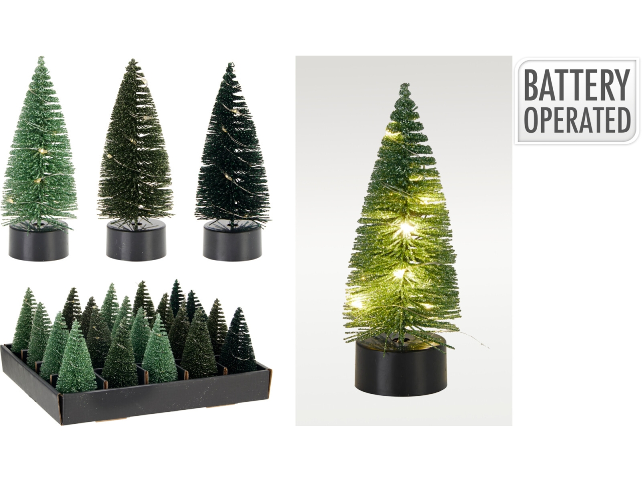 ALBERO 10CM C/LED VERDE 3ASS ASH600840