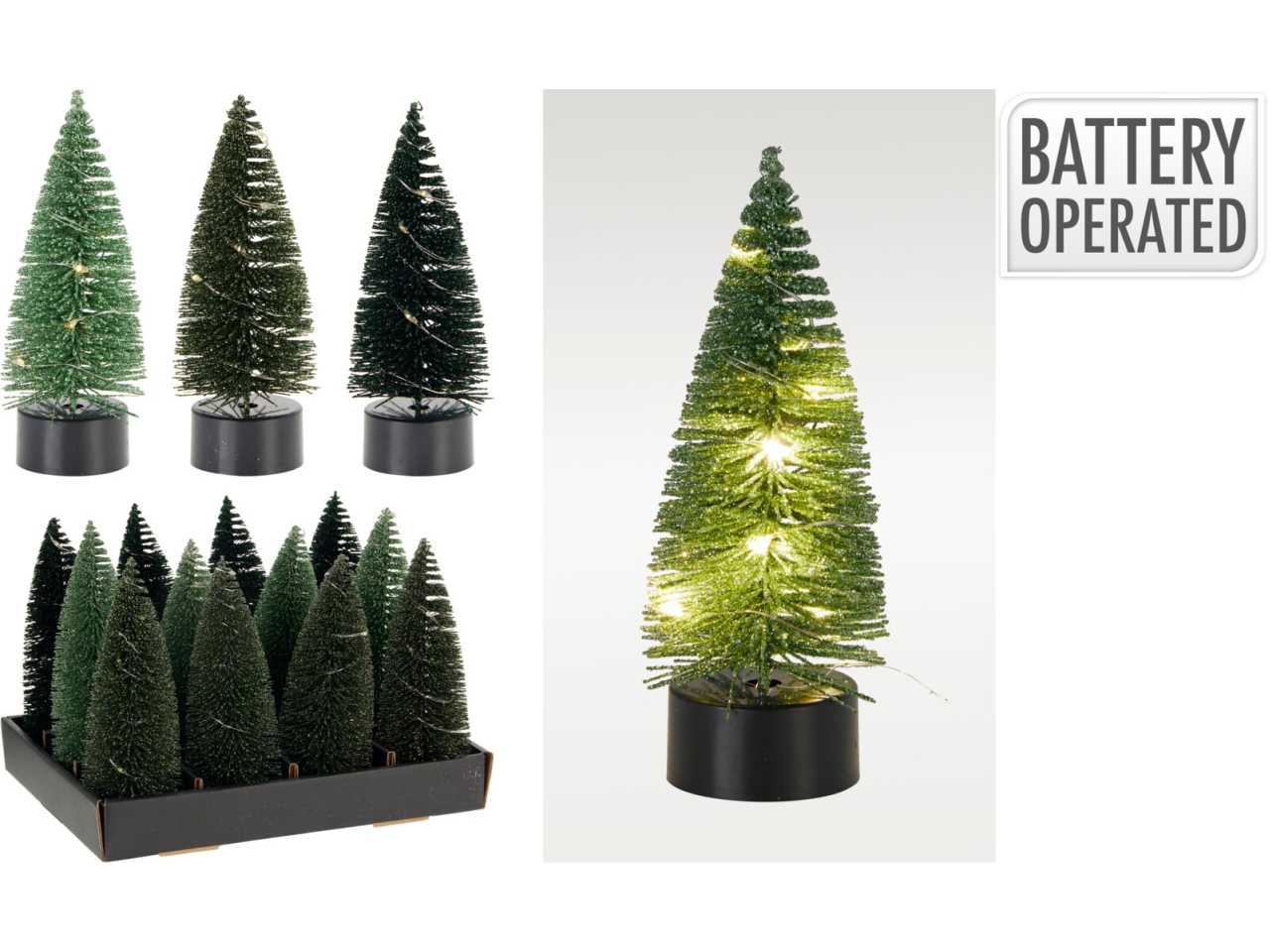 ALBERO 17CM C/LED VERDE 3ASS ASH600860
