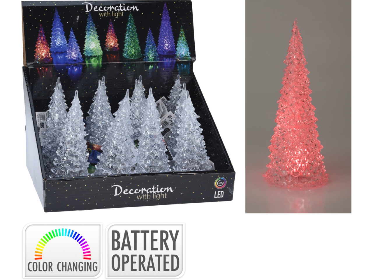 ALBERO ACRILICO 17CM C/LED M.COLOR 109990060