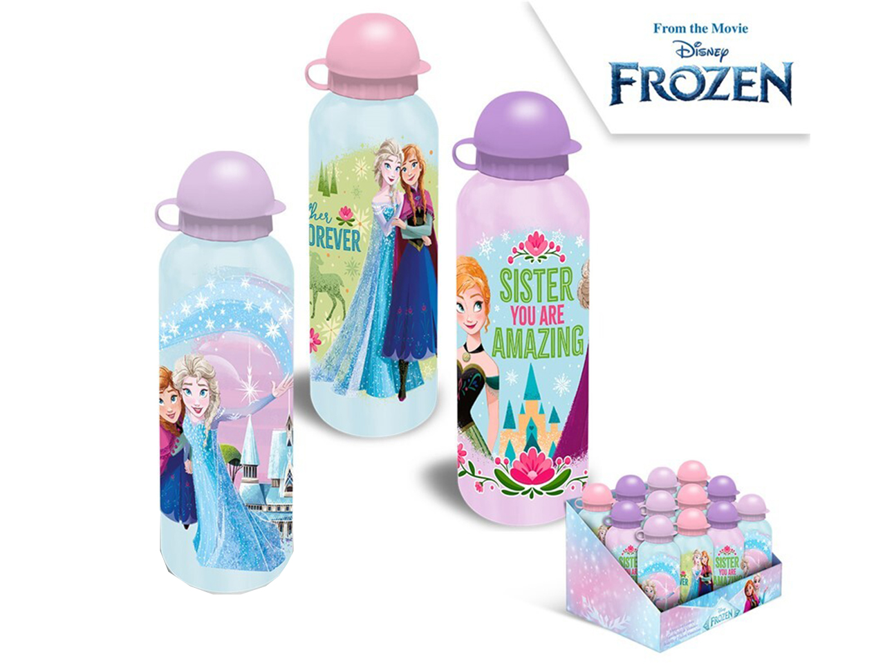 FROZEN BORRACCIA ALLUMINIO 500ML IN 3 ASS.FR50064