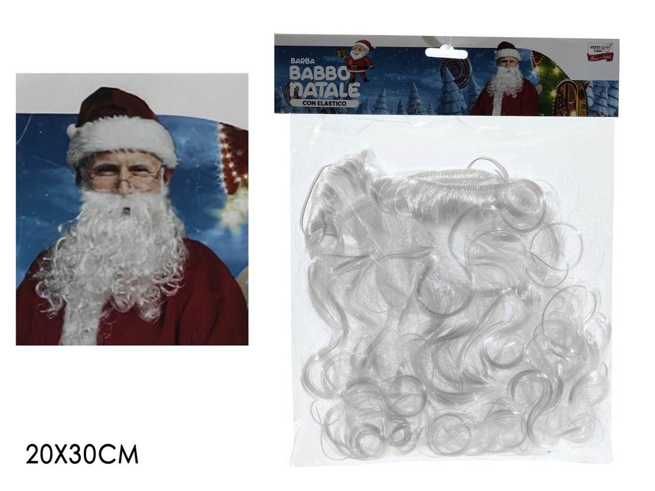 BARBA BABBO NATALE 20X30CM 490057