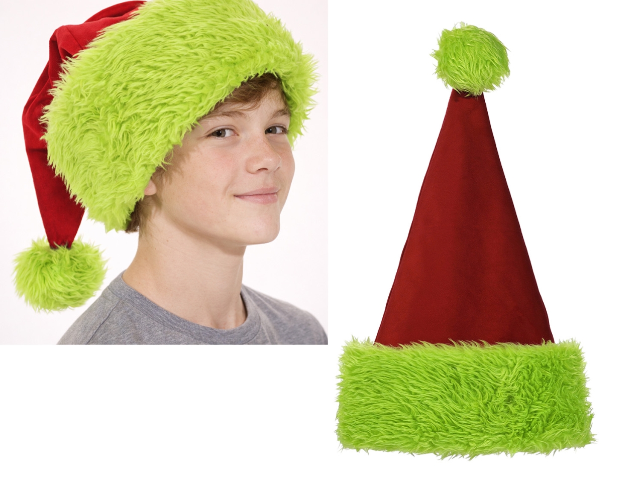 CAPPELLO ELFO ROSSO C/BORDO VERDE 452620