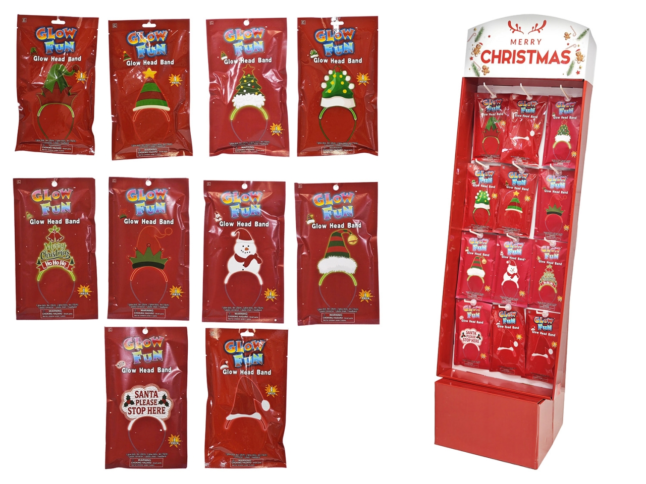CERCHIETTO NATALIZIO FLUO 10ASS. 483702