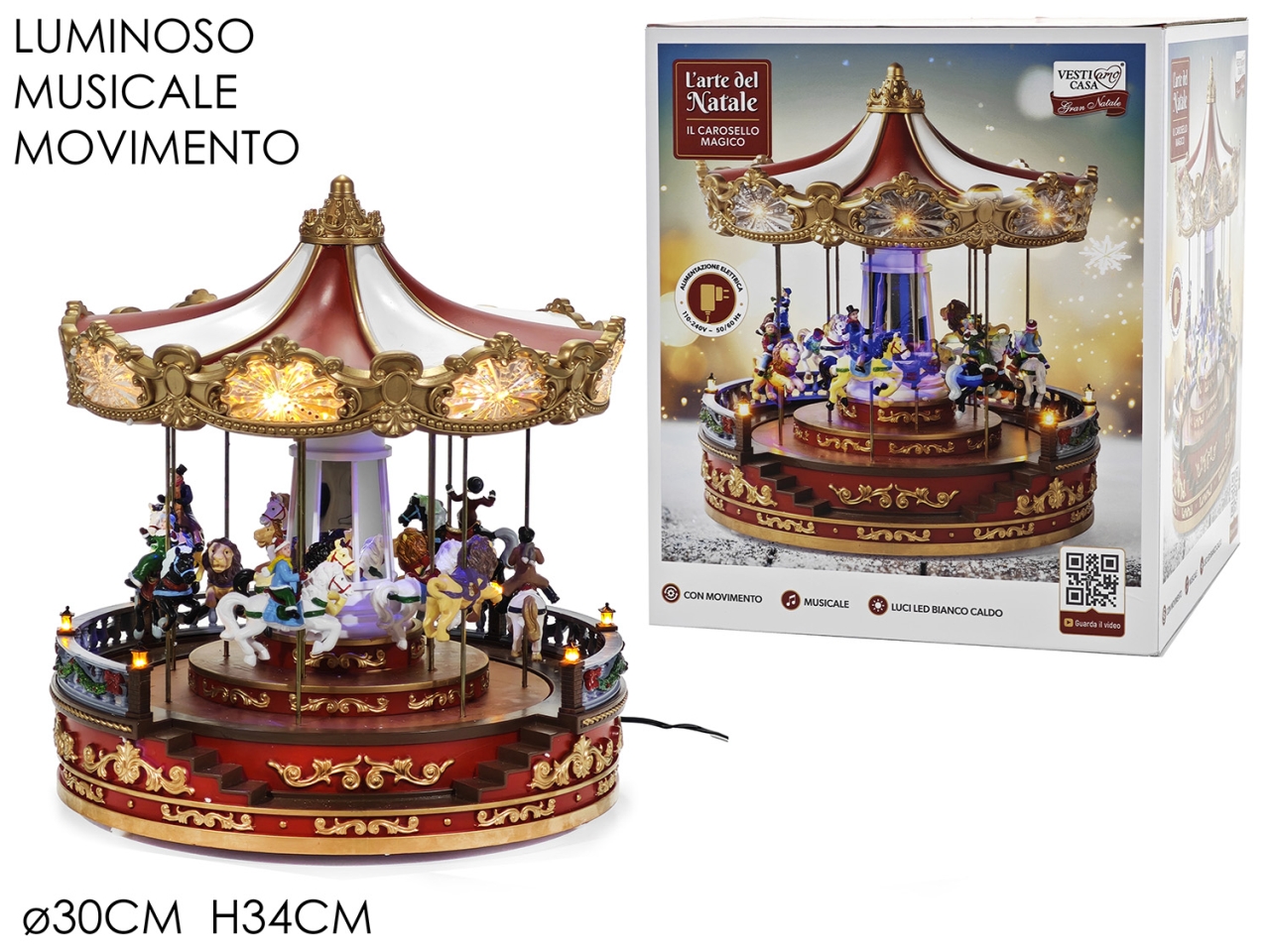 GIOSTRINA 30XH.34CM LUCI/MUSICA/MOV. BAT. 442458A