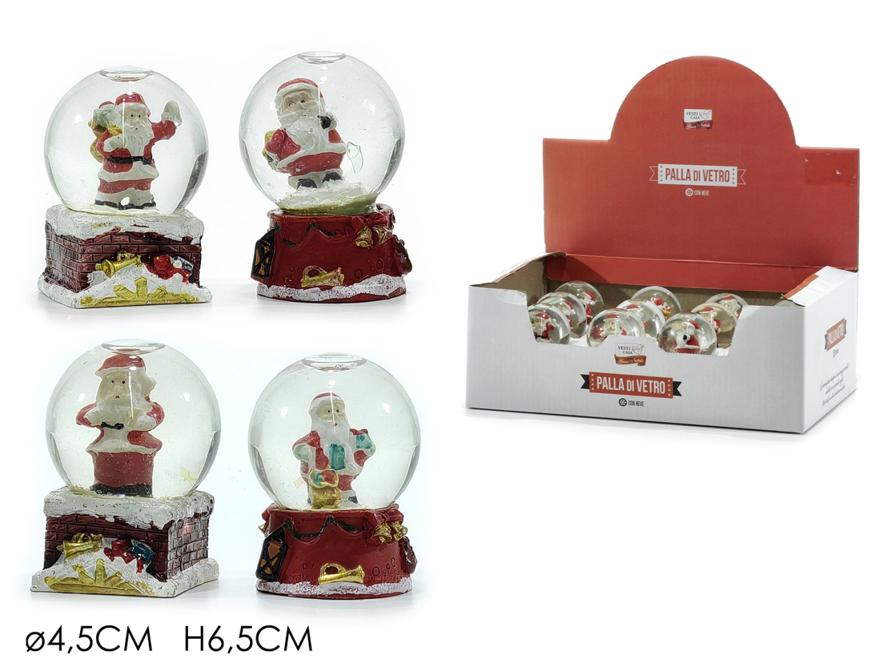 PALLA DI NEVE C/BABBO NAT.4,5XH.6,5CM 4ASS.406702 PALLA DI NEVE C/BABBO NAT.4,5XH.6,5CM 4ASS.406702