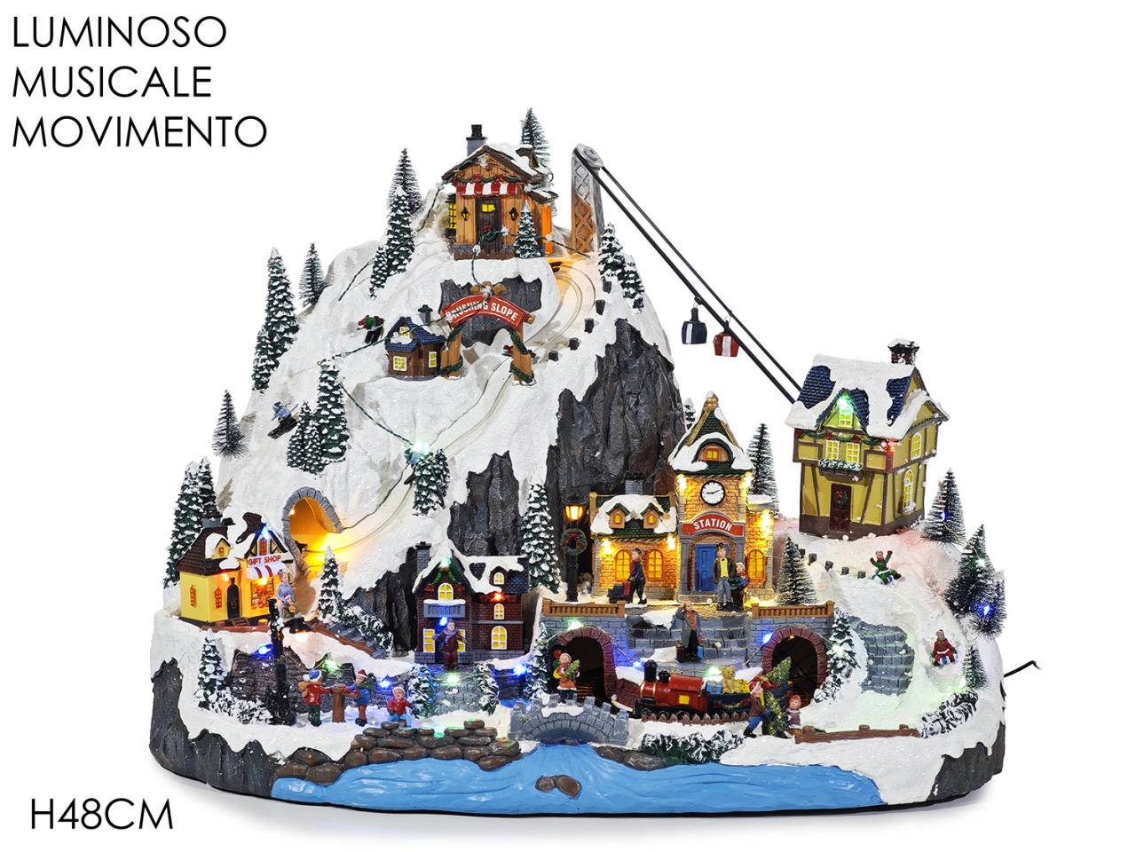 SCENARIO PAESAGGIO H.48CM C/LUCI/MUS./MOV. 442475